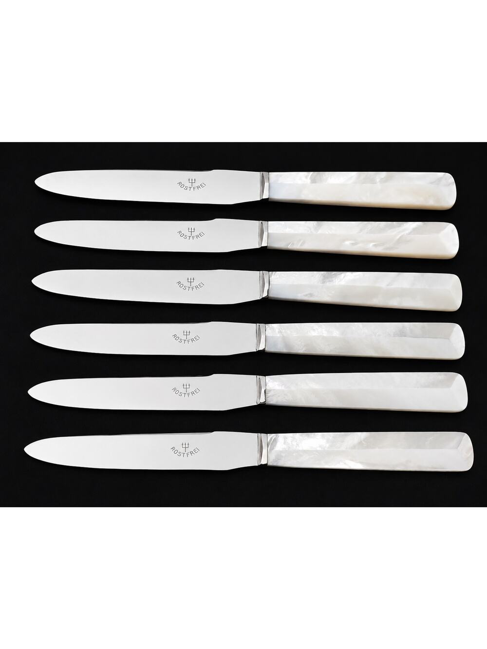 Vintage Rostfrei Mother of Pearl Handle Knives Set of 6 German Stainless
